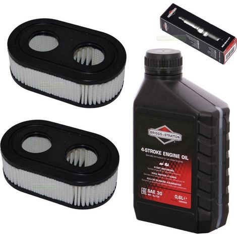 Bougie + filtre + huile pour tondeuse Briggs & Stratton B&S BS 550E 550EX 575EX (1/5)