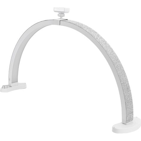 71 cm (28 Zoll) LED-Nageltischlampe mit Handyhalterung, Strassverzierungen, faltbarer Halbmond-Bogenleuchte für Maniküre-Salons, weiß, EU-Stecker (1/5)