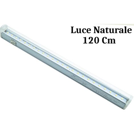 plafoniera led 120cm tubo barra T5 smd 24W naturale trasparente interruttore DR (1/5)