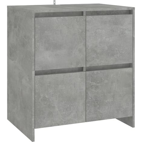 Buffet Commode Armoire Luxueux, pour Salon Chambre Entrée Cuisine, Gris béton 70x41x75 cm Aggloméré OIB4000E (1/5)