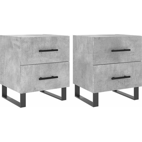 Maison Exclusive - Comodini 2 pz Grigio Cemento 40x35x47,5 cm in Legno Multistrato