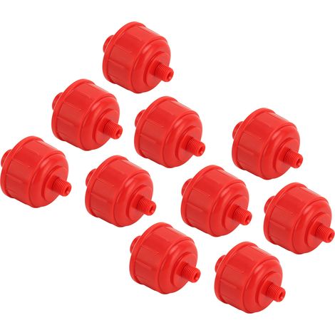 Lot de 10 filtres jetables pour pistolet à peinture, rouges, résistants à l'usure, filetage 1/4 po, en plastique, pour conduite d'air Whirlwind. (1/5)
