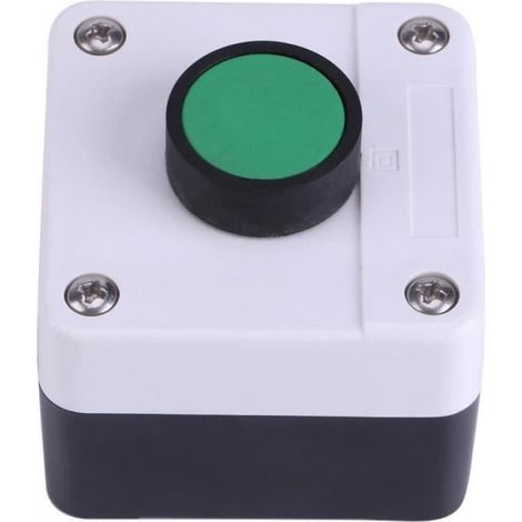 Qiilu boîtier de commutation à bouton-poussoir Boîte de commande à un bouton de commutateur à bouton-poussoir vert résistant (1/4)