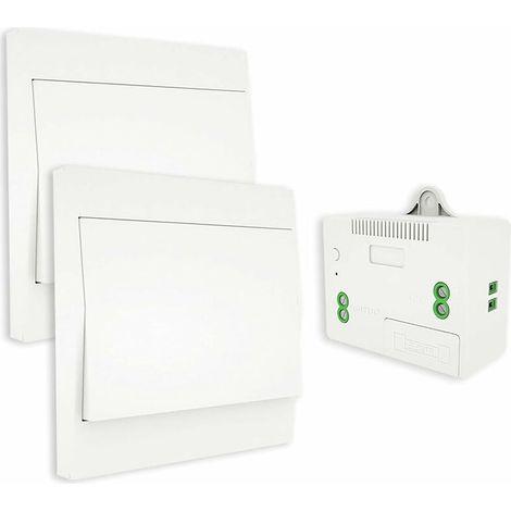 UlisemRF433 Interrupteur sans Fil, sans Pile, télécommande Murale Va et Vient, Interrupteur Mural Auto alimenté, sans câblage, émetteur pour Panneau Mural (kit à 2 Voies), intérieur extérieur étanche (1/4)