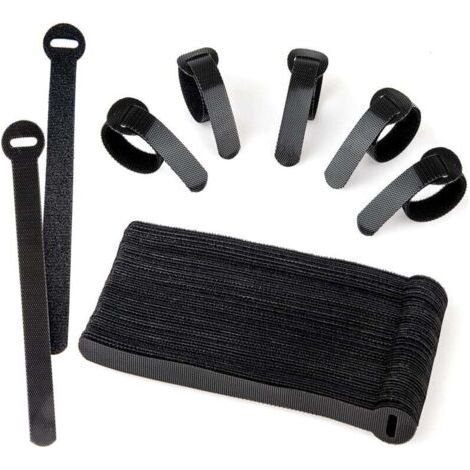 60 black reusable cable ties - for PC, TV, office, cord organization (1/4)