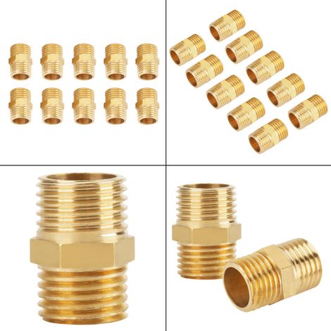 Adaptateurs rapides hexagonaux pour tubes en laiton à filetage extérieur 1/4 BSP vers 1/4 BSP (1/5)