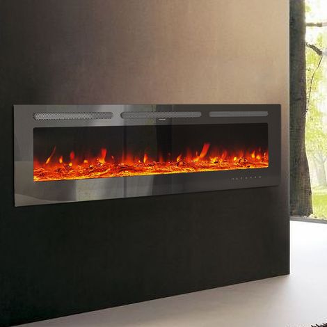 60 Inch Insert Fireplaces LED Electric Fireplace Wall Mounted 9 Flame Colours (1/6)