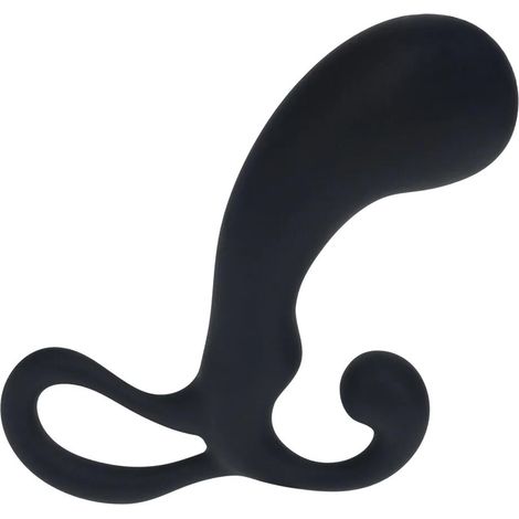 Massaggiatore prostatico in silicone a forma di bulbo con anello - Taglia S - Nero (1/5)