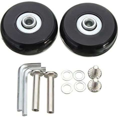 Pair of Universal Replacement Suitcase Casters Durable Rubber Silent Multi-Directional Suitcase Luggage Replacement Repair Wheels 70mm x 24mm 2pcs (1/4)