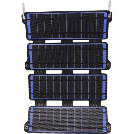 Panneau solaire pliable en silicium monocristallin, 2 ports USB, flexible ETFE, 14 W, 5 V, bleu (1/5)