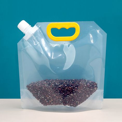 Sac de conservation transparent de 2,5 L pour céréales, riz, emballage hermétique et résistant à l'humidité, sac à ventouse épais et portable (1/5)