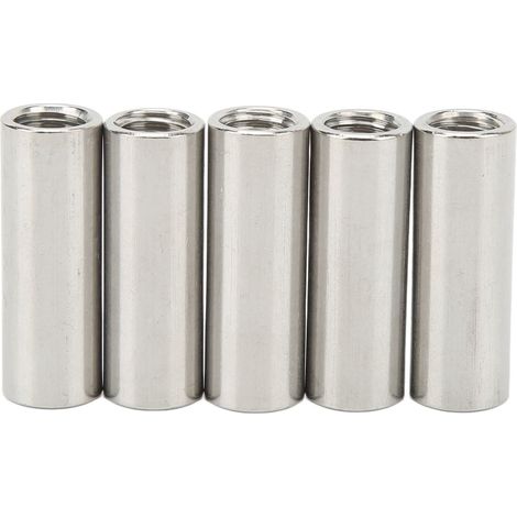 Écrou D'accouplement Rond 5 Pièces écrou D'accouplement M12 Rond 1,75 16 L45mm écrou de Connecteur de Tige en Acier Inoxydable écrou de Fixation de Filetage Femelle (1/5)