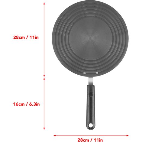 Ortviai Plaque diffuseur de chaleur en alliage d’aluminium 28 cm, épaisseur 4 mm, avec poignée (1/4)