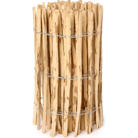 Garronda Cloture Jardin Exterieur à Planter en noisetier, clôture Jardin, clôture Bois, Bordure en Bois pour Jardin, ganivelle de Potager Exterieur GD-0079 (Écart des Lattes: 3-5 cm, 80 cm x 5m)