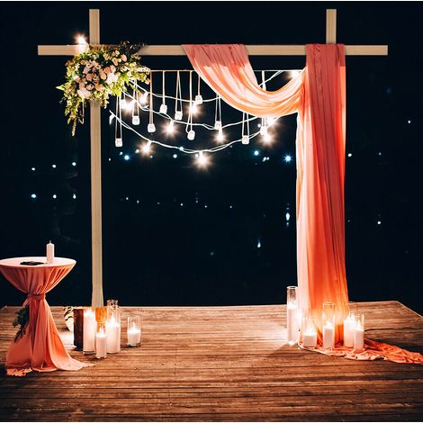 Luvodi – Arche de mariage carrée en bois de pin 300x300cm – Décoration cérémonie – Installation facile avec notice – Capacité 5kg (1/5)