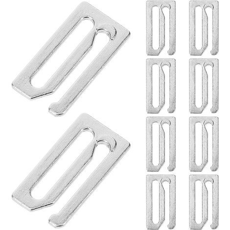 10 Ersatzschnallen, Riemenhaken und Versteller für Friseurumhänge – 2,30 x 1,20 x 0,20 cm – Silber (1/4)