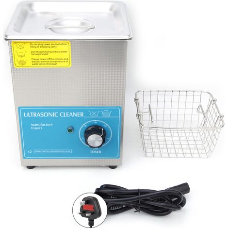 Nettoyeur ultrasonique industriel en acier inoxydable 1,3L avec minuterie pour bijoux, lunettes et circuits imprimés, 200-240V UK (1/5)