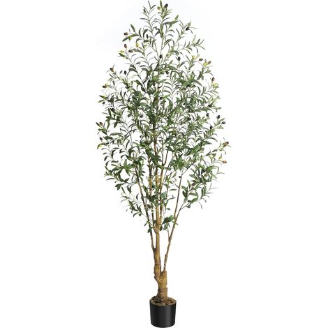 Olivier Artificiel réaliste en Pot – Tronc courbé, Feuilles en Soie, Olives détachables – Plante déco sans Entretien pour Maison, Bureau, Salon, entrée – ramifications Ajustables, livré (1/5)