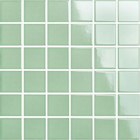 Mosaïque de grès cérame PICCOLO VELVET 5x5cm (finition brillante) -  Pistachio green - -  403 - Pistachio green - boîte de 0.93 m2
