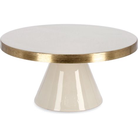 Alzata decorativa velma oro beige in metallo per uso decorativo