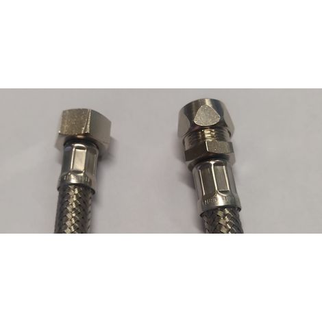 ATTACCHINO FLESSIBILE PER MONOCOMANDO 300MM - RACCORDO M3/8- F3/8 - IN ACCIAIO INOX