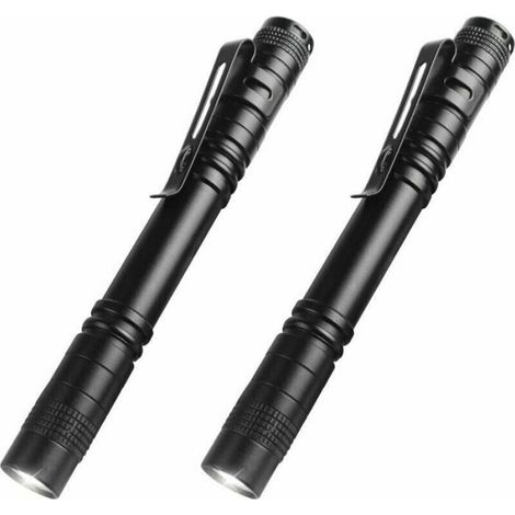 Lampe Poche LED - 1200 lm - Aluminium Aéronautique - Étanche IPX4 - Clip Ceinture - Pour Camping Randonnée Urgence - 2 Pièces (1/4)