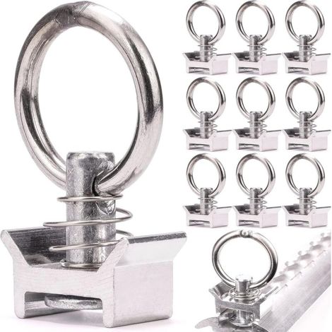 Lot de 10 Ferrures D'Arrimage Simples - Anneaux de Fixation pour Camion, Remorque, Capacité 1000 Kg (1/5)