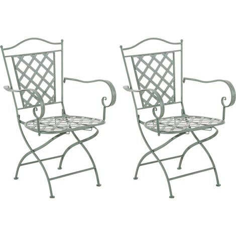 Set de 2 Sillas de jardín Adara Verde antiguo (1/5)