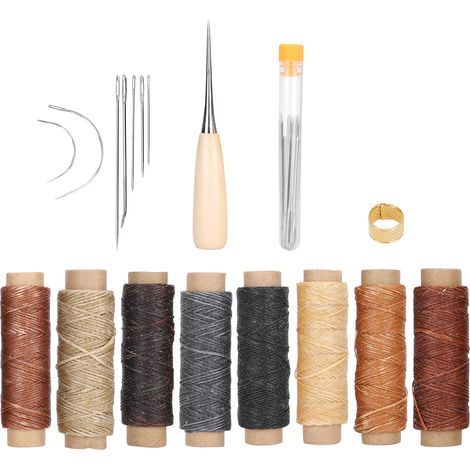 37Pcs Leather Sewing Kit Needles Thread Hand Repair Tools DIY HandMade Craft Set (1/5)