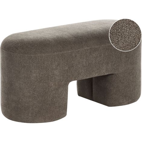 Banc Moderne en Bouclé Pouf Pieds Larges Accessoire Rembourré Salon Chambre Marron Decorah (1/5)