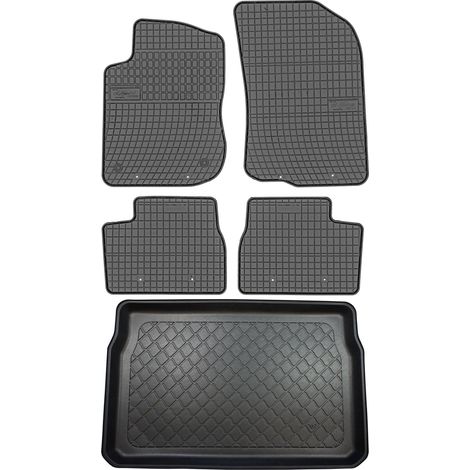 Ensemble de tapis de sol en caoutchouc pour Peugeot 208 Berline (03/2012 - 05/2019) + tapis de coffre (1/5)