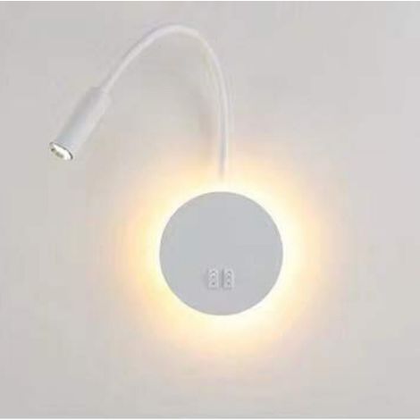 3W+8W LED Applique Liseuse Lampe De Chevet Pour Lire LED Lampe De Lecture Lampe Flexible Murale Blanc Applique Murale Liseuse Avec Interrupteur Applique De Chevet 3000K Moderne (1/5)