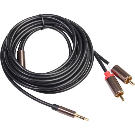 Câble Audio Mâle 2 vers 3,5 Mm de 3 Mètres Compatible Amplificateur et Téléphone Alliage D'aluminium et Cuivre pour Performances sans Bruit en Concert (1/5)