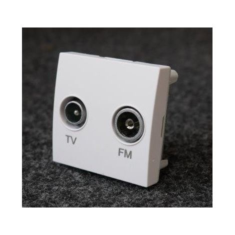Prise TV-FM derivation blanc polaire mécanisme 45x45mm sans support ni plaque ALTIRA