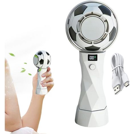 Ventilateur portable– en forme de ballon de football – 5 vitesses – USB rechargeable 3000mAh – pour bureau, camping et extérieur (1/5)