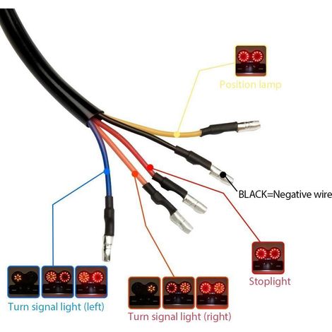Feu stop LED moto clignotant plaque immatriculation feu arrière moto universel (1/5)