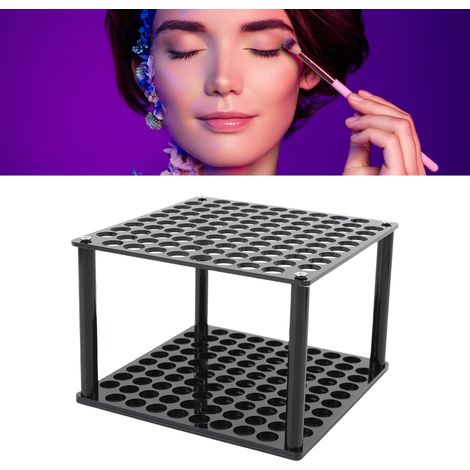 Organizador de maquillaje con 96 portalápices de acrílico, diseño profesional, negro. (1/5)