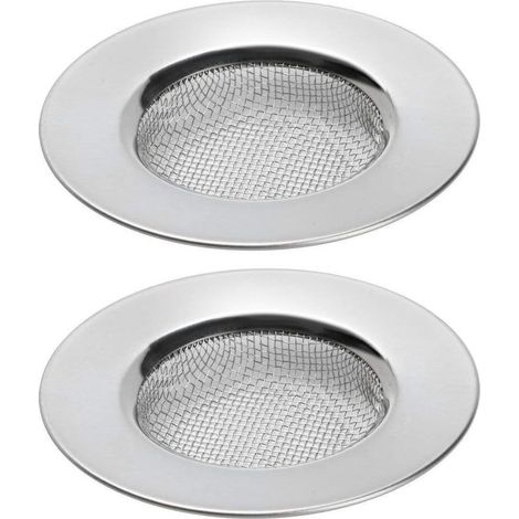 Lot de 2 passoires d'évier pour douche, receveur de cheveux du trou de prise éviers de baigNoire ou de cuisine Filtres de drainage pour évier en acier inoxydable. Diamètre de 3 Inch 7,6 cm (1/5)