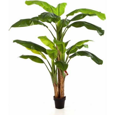 Bananier en pot artificiel 3 Troncs H 180 cm Vert - dimhaut: H 180 cm - couleur: Vert