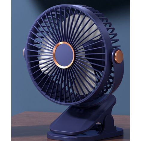 ventilateur Usb - Petit ventilateur de Table avec LED, 1200mAh Rechargeable ventilateur Pince, Electrique ventilateur Bureau Silencieux, 15h+ Batterie Desk Fan, Portable ventilateur a Pile (1/5)