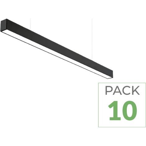 Pack de 10 - Suspension Linéaire LED 150cm 48W Interconnectable NOIR - Garantie 5 ans - Blanc Neutre  - SILUMEN