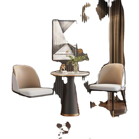 Sedia da pranzo, seduta imbottita, design moderno, beige, bianco, grigio (1/2)