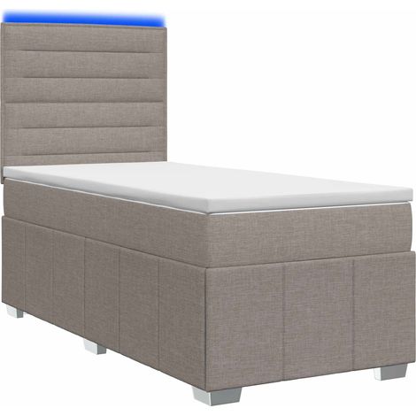 Maison Exclusive - LED Boxspringbett mit Matratze Taupe 100 x 200 (1/5)