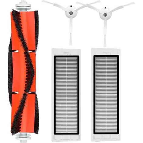 Set of 5 accessories for Xiaomi Roborock MI Robot S50 S51 S55 S5 S6 vacuum cleaners - replacement filters and side brushes (1 main brush, 2 side brushes, 2 HEPA filters)--DTEKGAZ