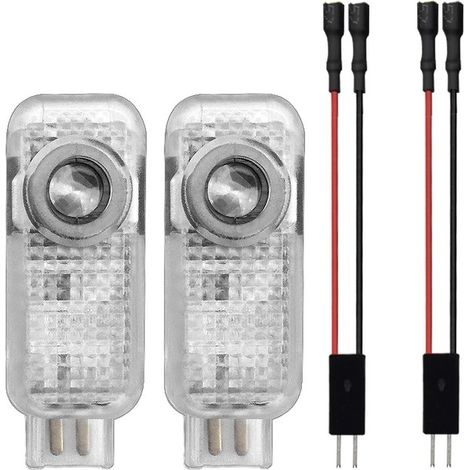 (Pour OOOO) Lot de 2 lampes LED d'accueil pour portières de voiture, compatibles avec Au-DI, projecteur LED, éclairage décoratif pour portières de voiture et véhicules. (1/4)