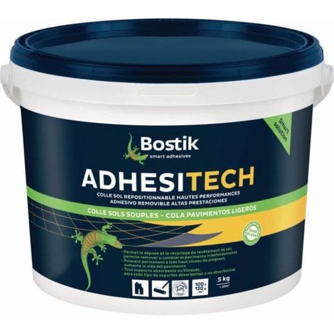 Bostik – Colle sol repositionnable 5 kg – Faible émission de COV A+ – Pour moquettes et PVC hétérogènes – Fixation durable et amovible