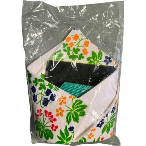 SET PANNO CUCINA SPUGNA 2 FIBRE