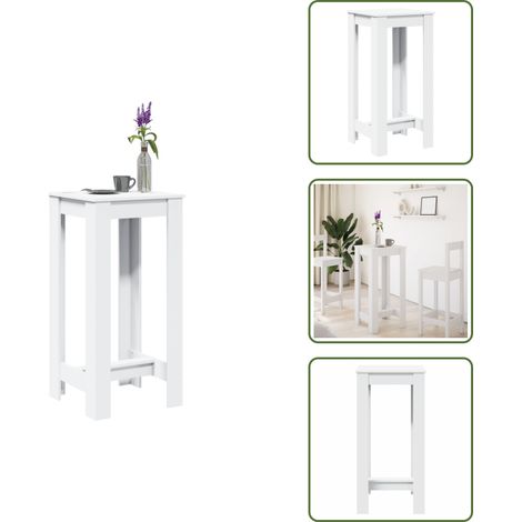 vidaXL Bartisch Weiß 51x50x103,5 cm Holzwerkstoff (1/5)