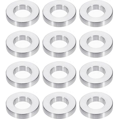 Rondelles en Aluminium M10, 12pcs Entretoise Métallique à Vis Ronde, Rondelle Plate pour Vis Tige Écrous Boulons, Bague d'Écartement en Métal 10.5mm ID x 20mm OD x 5mm Hauteur (1/5)
