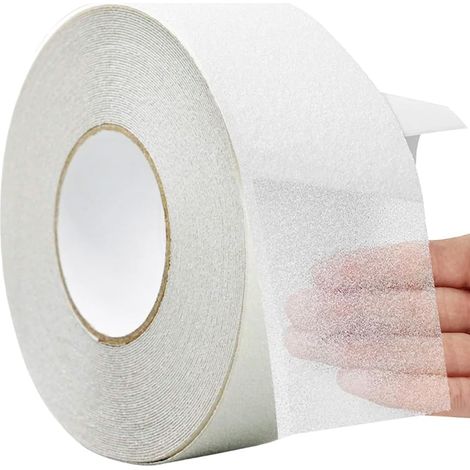 Ruban Antidérapant, 5cm × 20m Antidérapant, Adhérence, Friction, Adhésif Abrasif pour Escaliers, Sécurité, Marche, Intérieur, Extérieur, Mise en Garde - Transparent (1/4)
